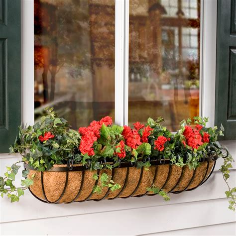 fancy metal scroll window boxes|Scroll Hayrack Window Box .